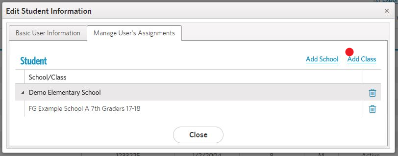 view assignments tab add class – FitnessGram Software Help